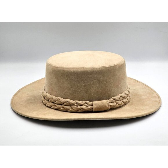 Anthropologie ASN Cordobes Hat Light Tan Faux Suede Braided Boho One Size 3232 - Picture 10 of 14
